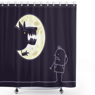Personality  Werewolf And Moon Shower Curtains