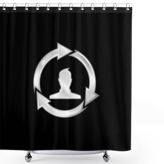 Personality  Affiliate Marketing Silver Plated Metallic Icon Shower Curtains