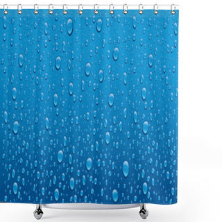 Personality  Many Blue Water Drops Background Shower Curtains