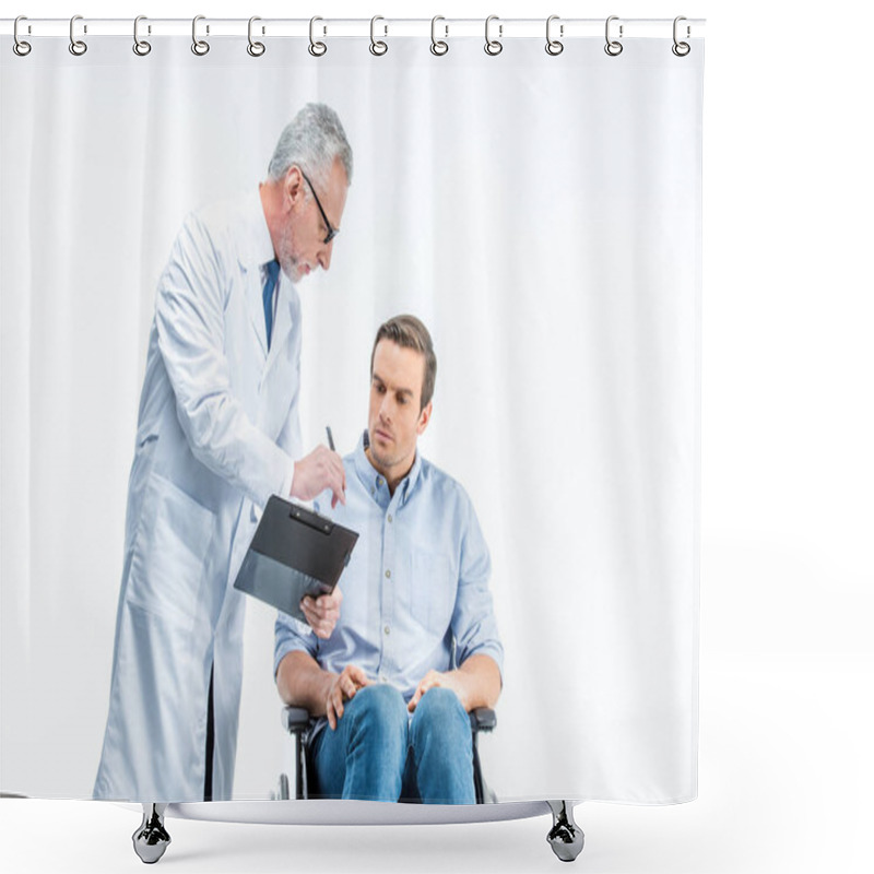 Personality  Handicapped Man And Doctor  Shower Curtains