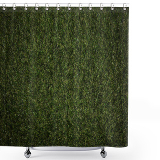 Personality  Top View Of Field With Green Grass Shower Curtains