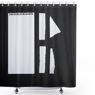 Personality  Arranged Ripped Papers On Tabletop Shower Curtains