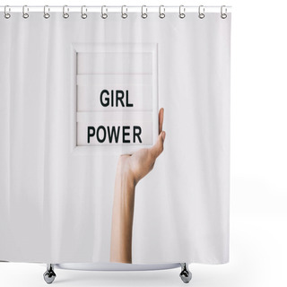 Personality  Board With Girl Power Lettering Shower Curtains