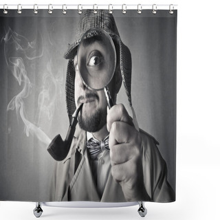 Personality  Man Preteding To Be An Investigator Shower Curtains