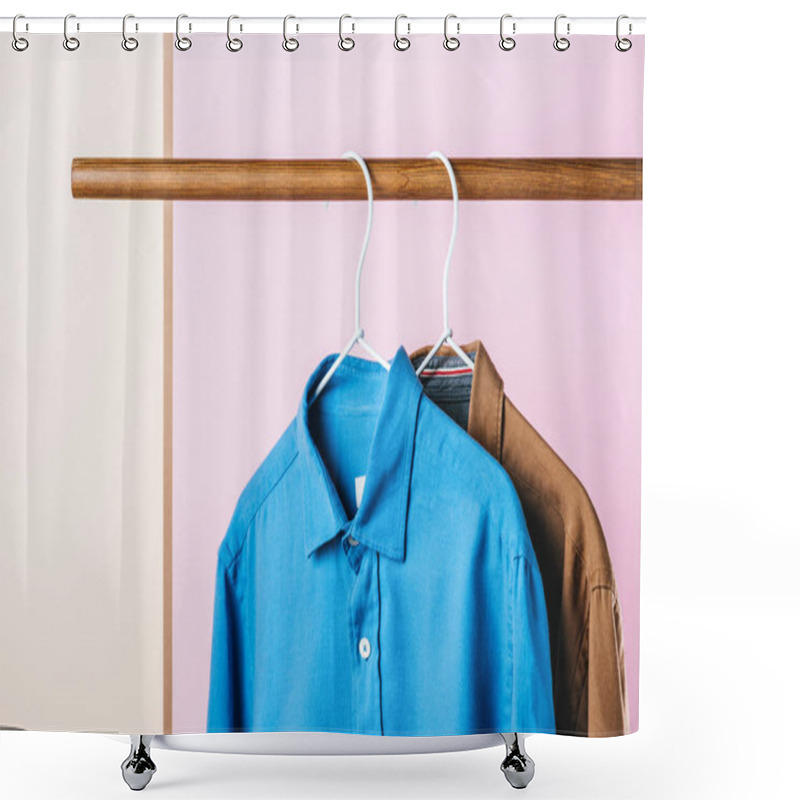 Personality  casual shirts on hangers, fashion industry shower curtains