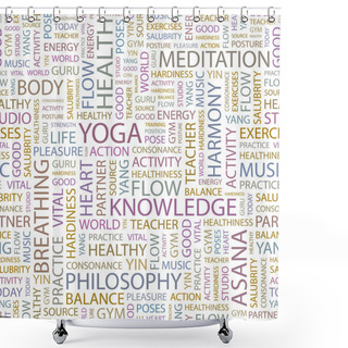Personality  YOGA. Seamless Vector Background. Shower Curtains