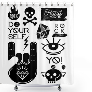 Personality  Rock Music Elements Shower Curtains