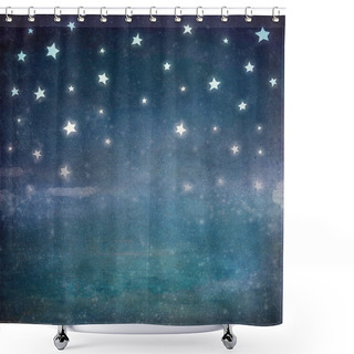 Personality  Stars At Night Grunge Sky ,background Shower Curtains