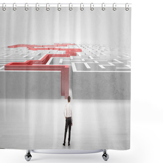 Personality  Businessman Starting A Stated Labyrinth Shower Curtains