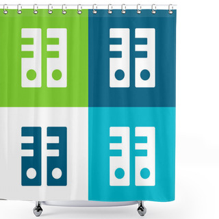 Personality  Archives Flat Four Color Minimal Icon Set Shower Curtains