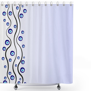 Personality  Eye Shaped Amulet, Nazar. Vector Illustration Shower Curtains