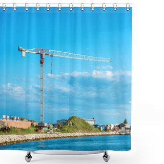 Personality  Building Crane And Building Shower Curtains