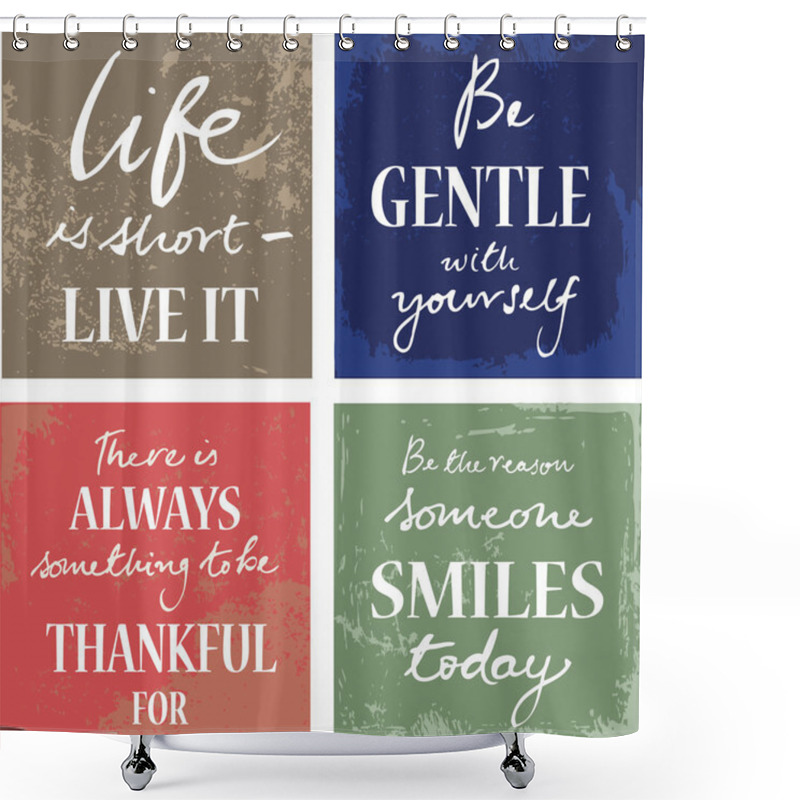Personality  4 hand written inspirational  words shower curtains