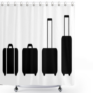Personality  Set Of Suitcase Icon Shower Curtains