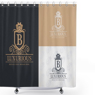 Personality  Luxurious Logo Design. Shower Curtains