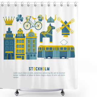 Personality  Flat Icons Stockholm Shower Curtains