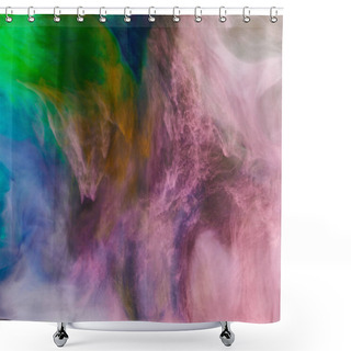 Personality  Creative Background With Violet And Green Flowing Watercolor Shower Curtains