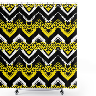 Personality  Chevron Hand Painted Vector Seamless Pattern Shower Curtains