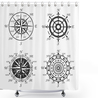 Personality  Nautical Logos Templates Set. Shower Curtains