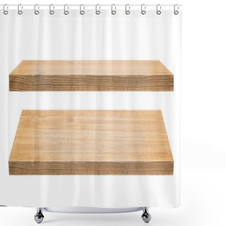 Personality  Wooden Table Shower Curtains