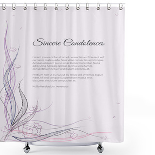 Personality  Vector Funeral Card With Elegant Abstract Floral Motif Shower Curtains