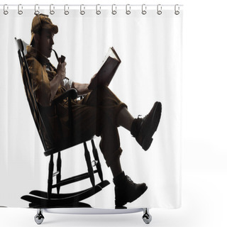 Personality  Sherlock Holmes Reading Silhouette Shower Curtains