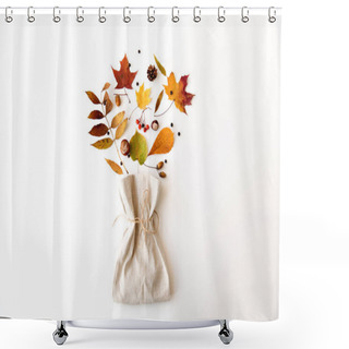 Personality  Autumn Leaves, Chestnuts, Acorns, Berries And Bag Shower Curtains