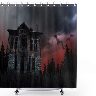 Personality  Creepy Old House Shower Curtains