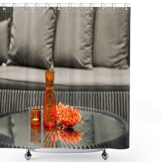 Personality  Orange Table Decorations Shower Curtains