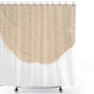 Personality  Dry Beach Sand Isolated On White, Top View Shower Curtains