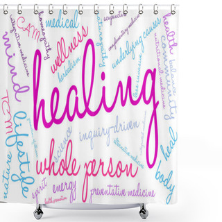 Personality  Healing Word Cloud Shower Curtains