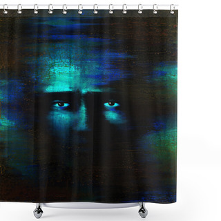 Personality  Fearful Eyes Shower Curtains