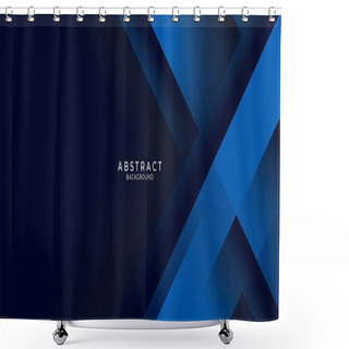 Personality  Modern Dark Blue 3d Background With Abstract Dynamic Graphic Elements For Presentation Background Design Shower Curtains