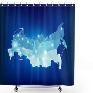 Personality  Russia Country Map Polygonal With Spot Lights Places Shower Curtains