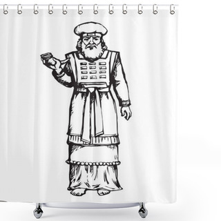 Personality  High Priest. Vector Drawing Shower Curtains
