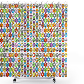 Personality  Emoticons Emotion Icon Vectors Shower Curtains