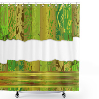 Personality  Grunge Background Of Wooden Structure With Broken Fence Shower Curtains