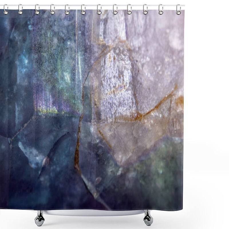 Personality  Beautiful Close Up Of Rock Quartz Crystal Gemstone  Shower Curtains