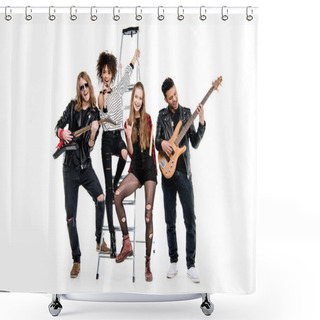 Personality  Young Rock Band  Shower Curtains