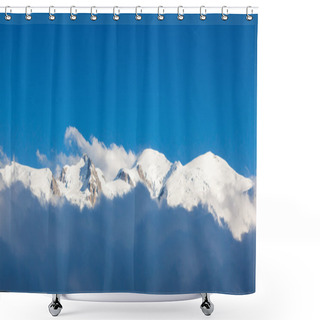 Personality  Panoramic View Of The Mont Blanc In Chamonix, French Alps - Fran Shower Curtains