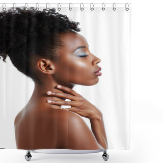 Personality  Black Woman Posing Shower Curtains