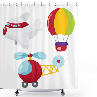Personality  Cartoon Air Transportation Shower Curtains