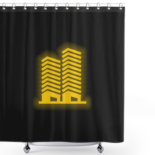 Personality  Apartments Yellow Glowing Neon Icon Shower Curtains