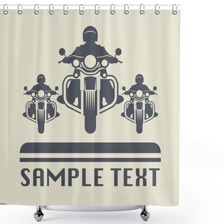 Personality  Motorcycle Icon Or Sign Shower Curtains