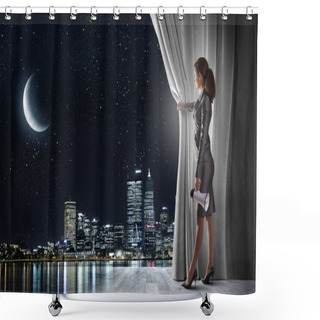 Personality  Opened Curtain Shower Curtains