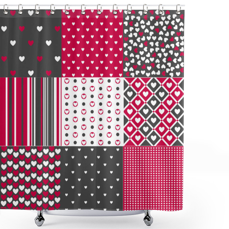 Personality  Seamless Patterns Valentines Day Shower Curtains