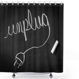 Personality  Unplug From Electronics Shower Curtains