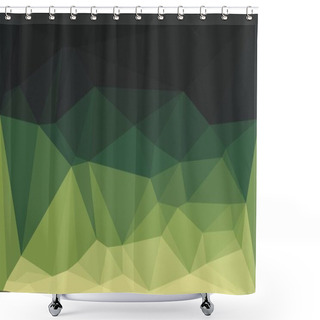 Personality  Abstract Green Gradient Background With Poly Pattern Shower Curtains
