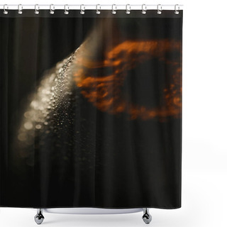 Personality  Close Up View Of Wet Bottle Of Beer Isolated On Black Shower Curtains