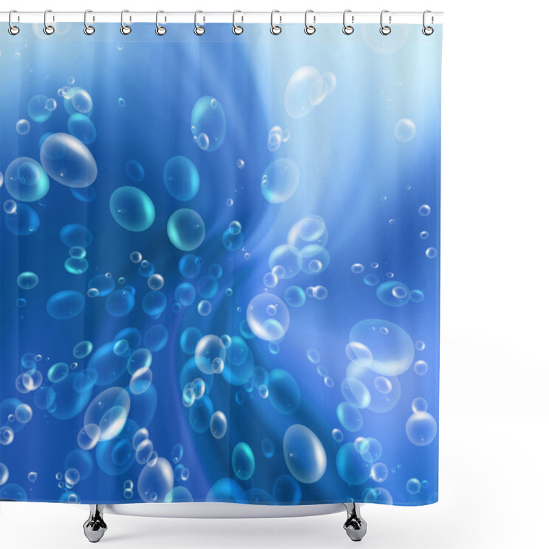 Personality  Bubbles In The Blue Water Shower Curtains